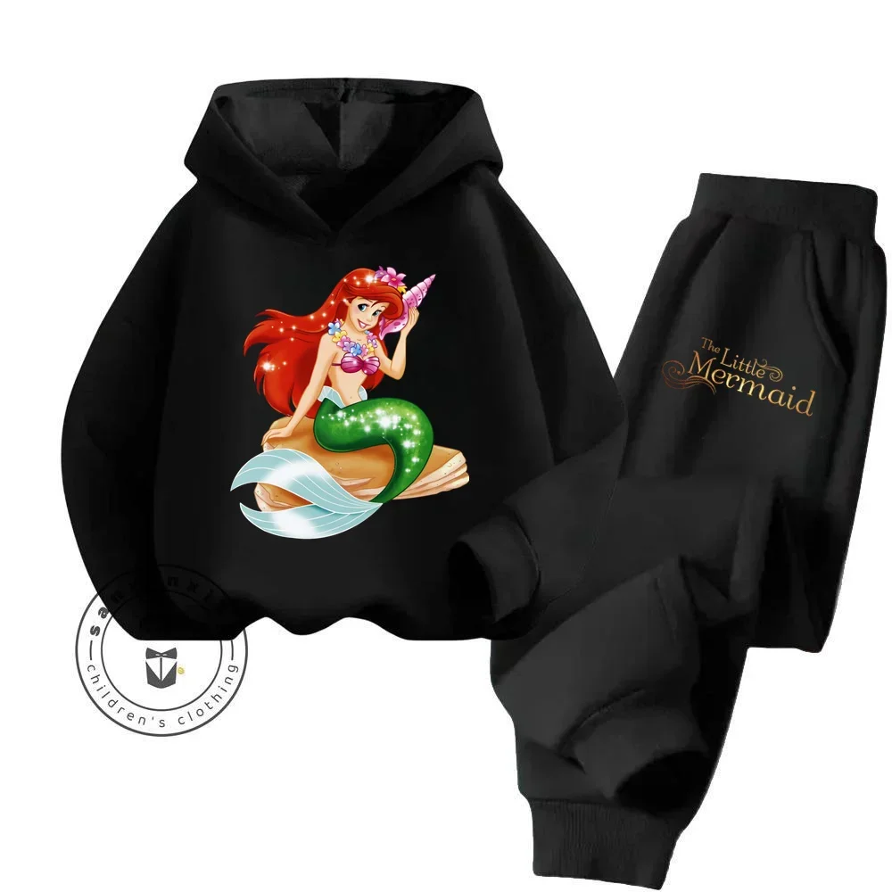 2024 Innovative The Little Mermaid Disney Cartoon Children Long Sleeve Hoodie Set Precision Care Stands Out Creative Design