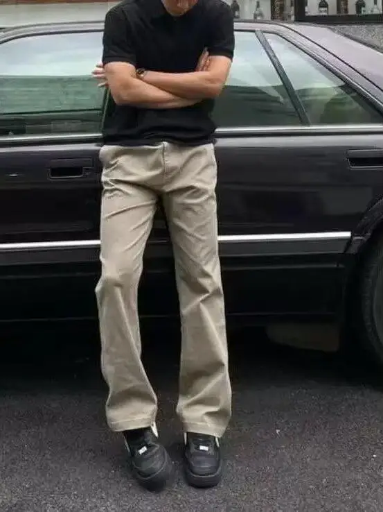 

Retro American Waed Casual Pants Men's Spring Summer High-End i Color 3D Tailoring Logging Workwear Straight Leg Jeans