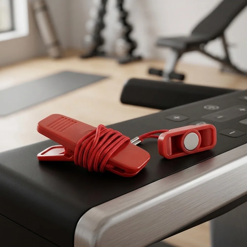 Red Plastic Safety Key E-Stop Switch With Clip For Most For Treadmill Models Running Fitness Exercise Equipment Stop Lock