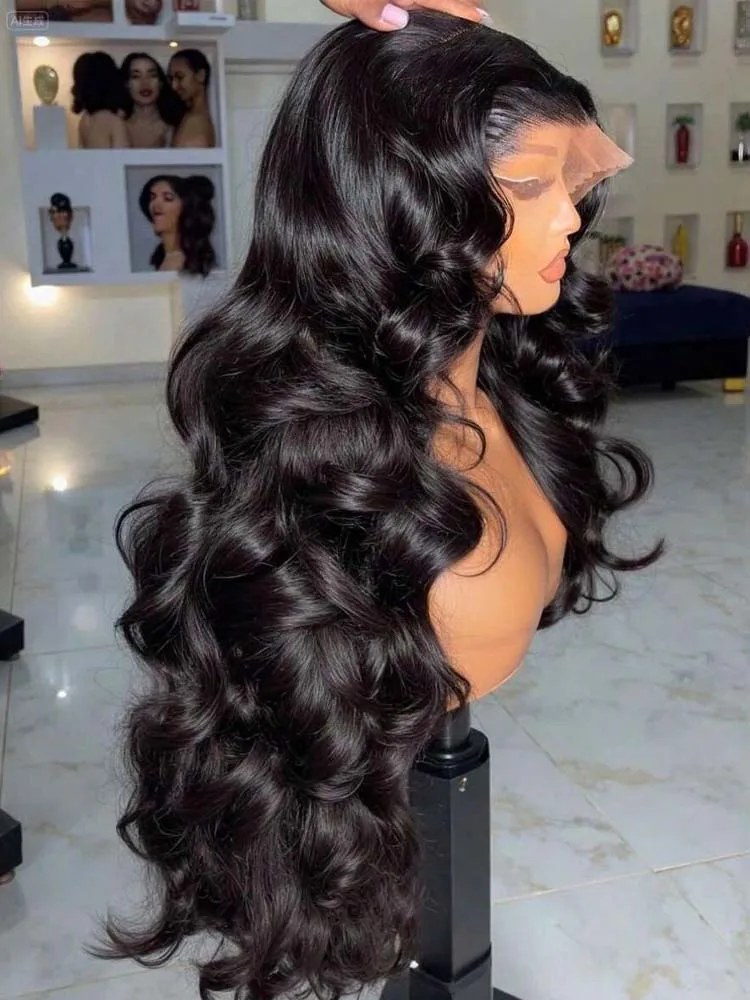 

250% Плотность Парик фронта шнурка Человеческие волосы Объемная волна Прозрачные бразильские парики из натуральных волос 13x6 Парики фронта шнурка Человеческие волосы