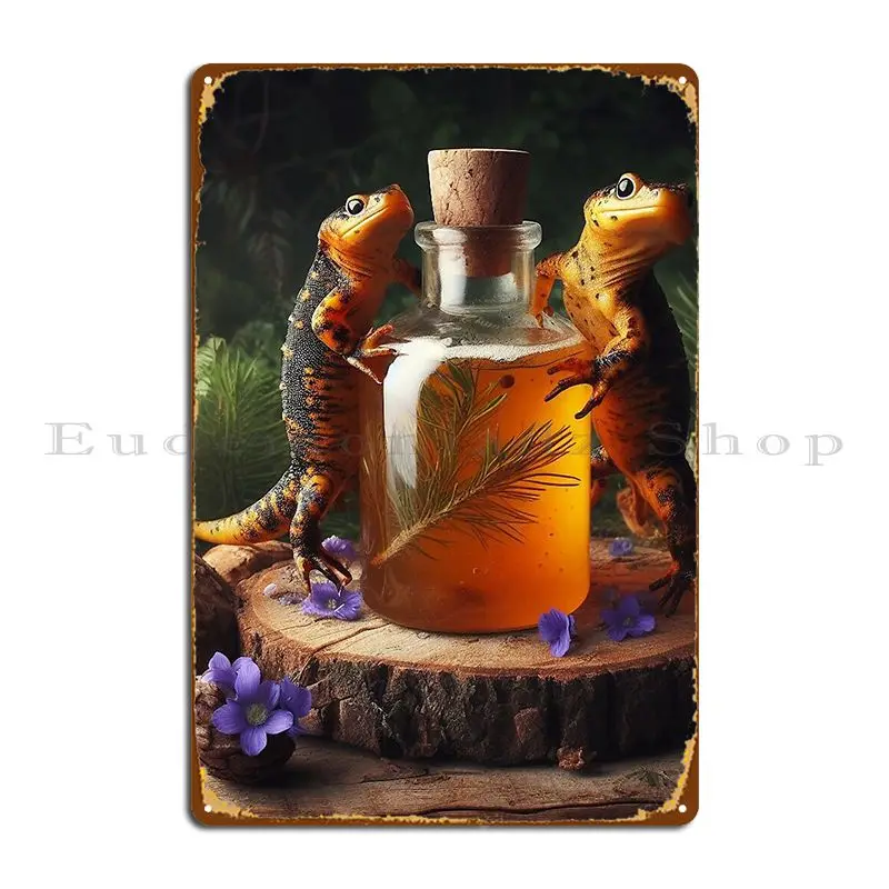 Newts And Kombucha Bio Art Metal Signs Pub Club Club Bar Wall Decor Design Tin Sign Poster