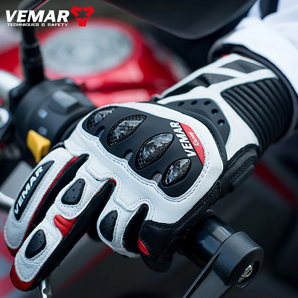 

New Motorcycle Gloves Men Touchscreen Motocross Gloves Carbon Fiber Shell Protection Motorbike Gloves Leather Moto Racing Gloves
