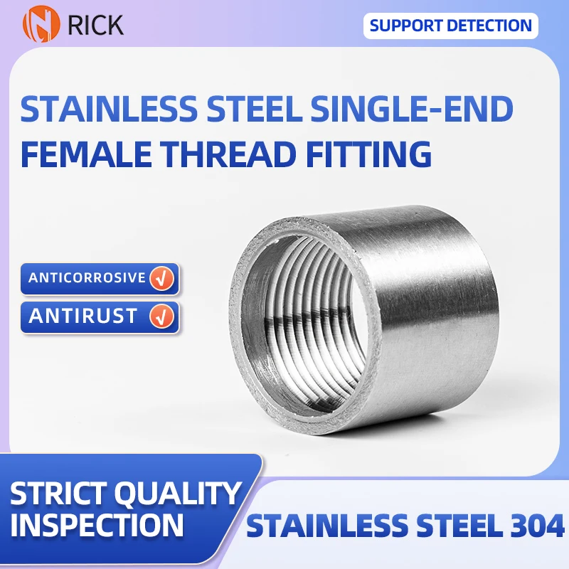 

Труба из нержавеющей стали 304 с внутренней резьбой и одной головкой, круглая труба с внутренней резьбой, прямая сквозь, прямая связь 1 дюйм