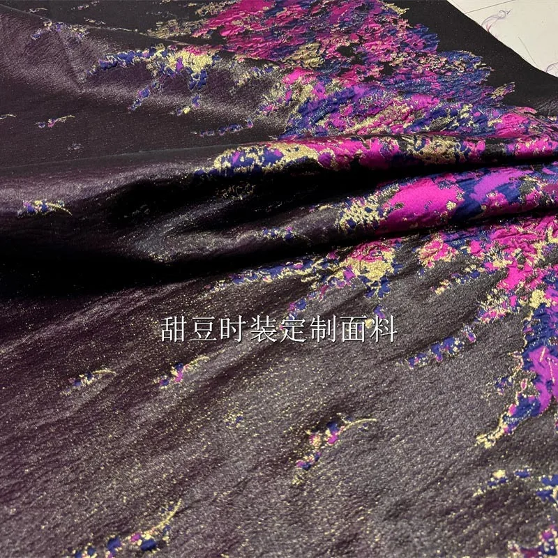 Metal Wire Jacquard Fabric Relief Yarn Dyed Brocade Clothing Dress Fabrics Wholesale Cloth By The Meter for Diy Sewing Material