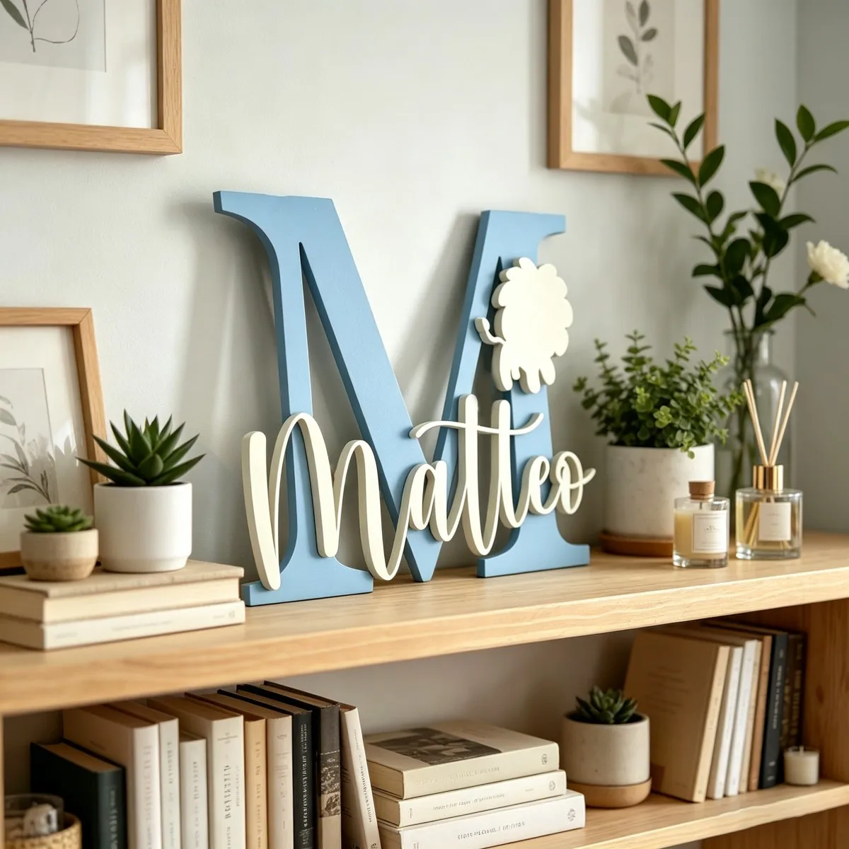 1Pc Custom Lion Name & Initial Wooden Name Plaque,Nursery Home Kid Bedroom Wall Door Decor,DIY Paintable,Birthday Wedding Gift view 5