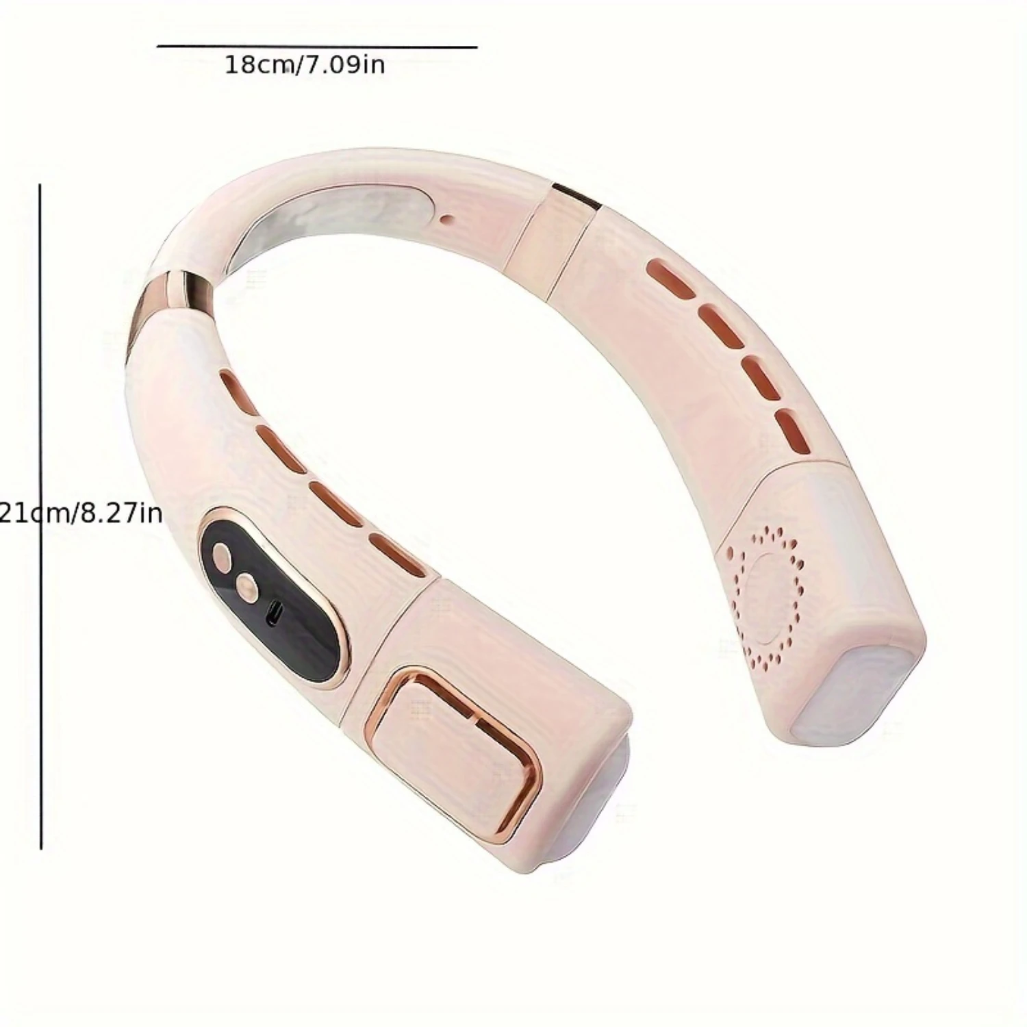 1 ชิ้น พัดลมระบายความร้อนคอ ความเร็วลม 5 สปีด พัดลมคอพกพา LED Nightlight ชาร์จ USB พัดลมระบายความร้อน Leafless แขวนคอ Coo