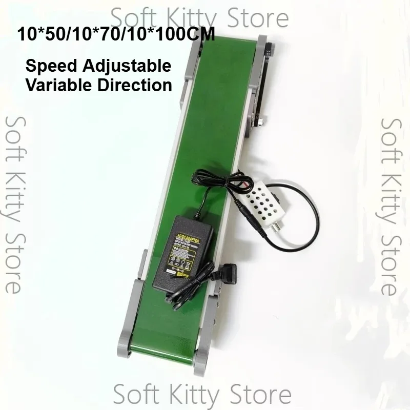 Desktop Conveyor Belt 10*100cm Adjust Speed Motor Electric Conveyor Belt Variable Direction Assembly Line for Robotic Arm Kit