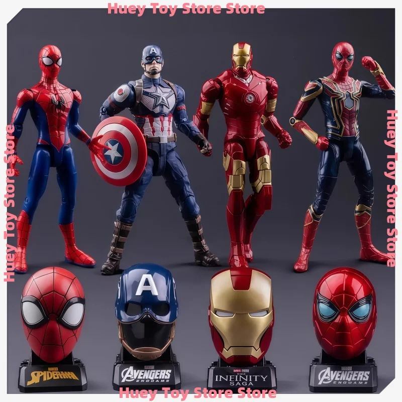 

Marvel Iron Man Head Shaped Statue Deformable Toy Action Figure Spider-Man Joints Mobility Model Doll Kids Educational Toys