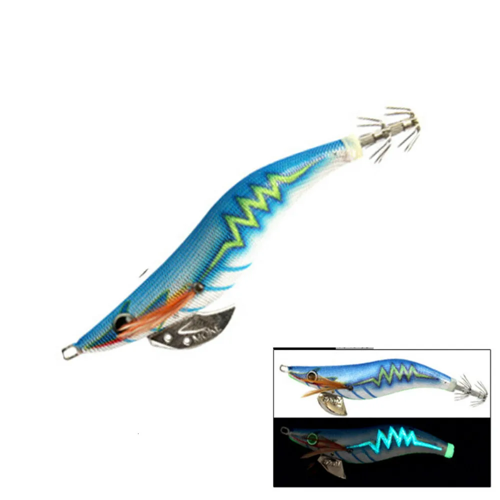 1PC Egi Bait 3.5# 3.0# 2.5# Multi-color Luminous Shrimp Bait Offshore Angling Squid Hook Hard Bait Fishing Lure Octopus Bait