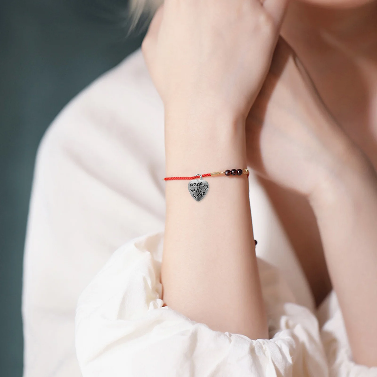 

100Pcs Heart Shaped Charm Pendant DIY Jewelry Ornaments for Necklace Bracelet Earring Handmade Craft Kit Love Gift Women Girls