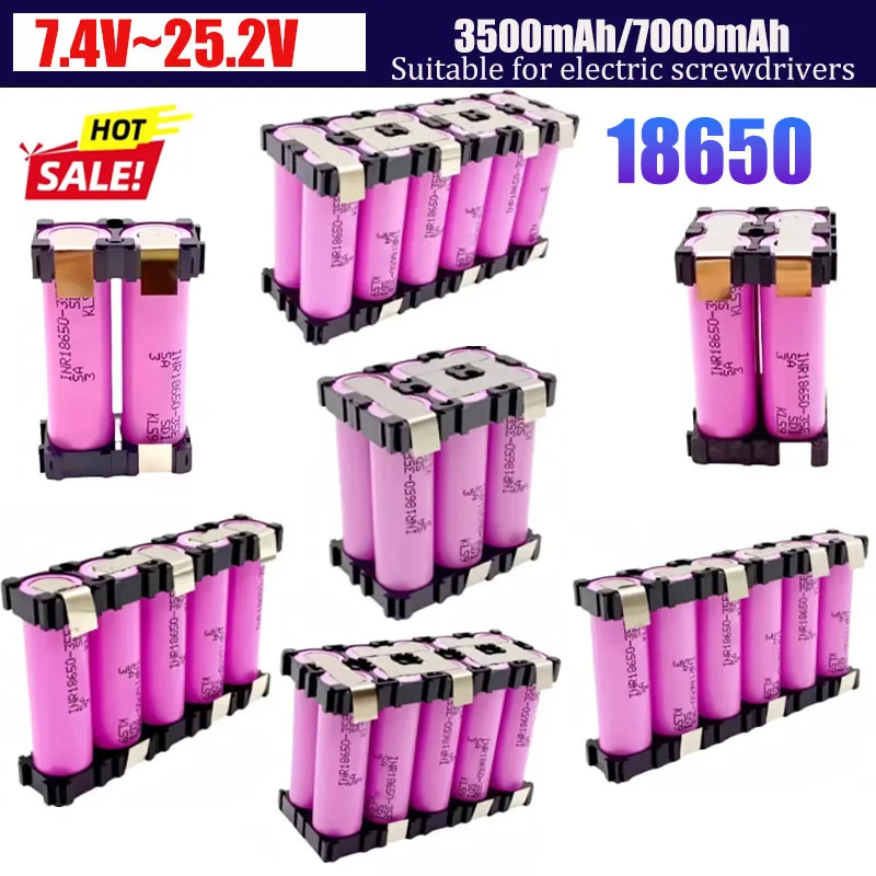 

7.4V~25.2V 18650-35E Lithium Battery Pack Customized 3500mAh/7000mAh Battery Welding 2S1P 2S2P 3S1P 3S2P-6S1P 6S2P Battery Pack