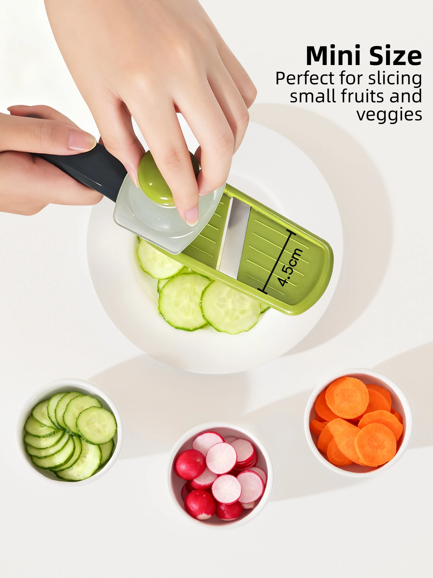 قطاعة خضراوات من الفولاذ المقاوم للصدأ من Joie Mini Mandoline لأدوات إكسسوارات المطبخ والبطاطس والجزر والخيار والجبن