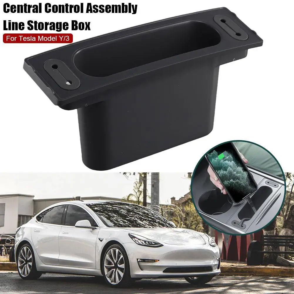 Central Control Assembly Line Storage Box for Tesla MODEL Y 3 Glasses Data Cable Phone Organizer Car Interior Accessories