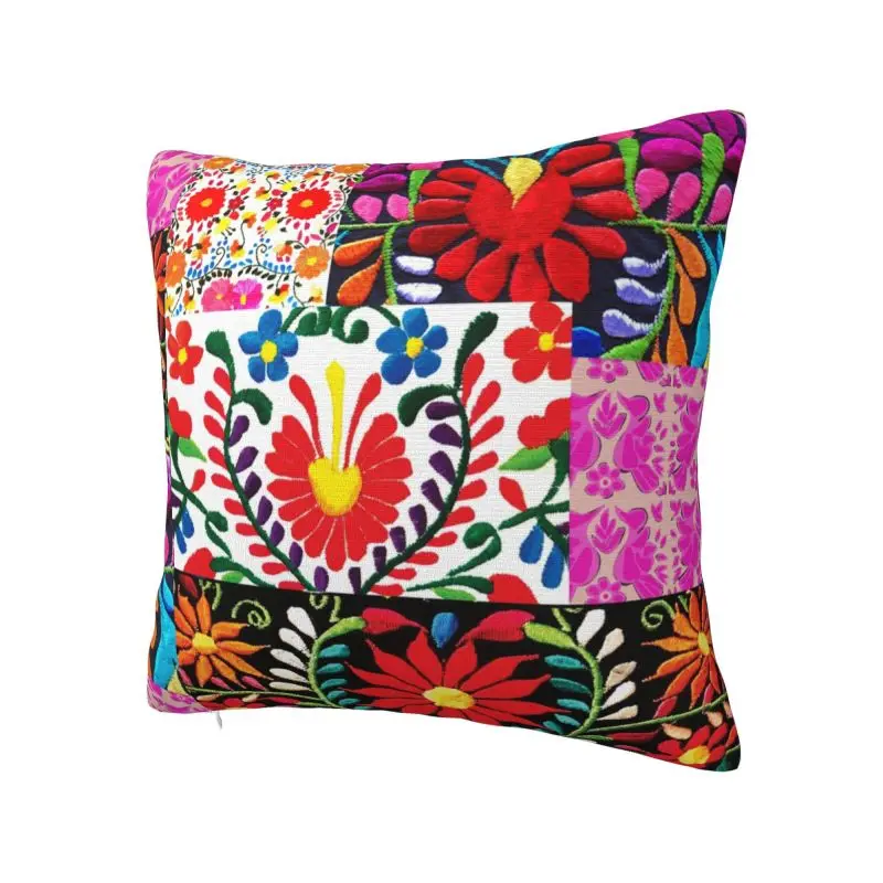 Luxury Mexican Flowers Cushion Covers 40x40cm Polyester Pillow Case for Sofa Car Square Pillowcase Home Decor