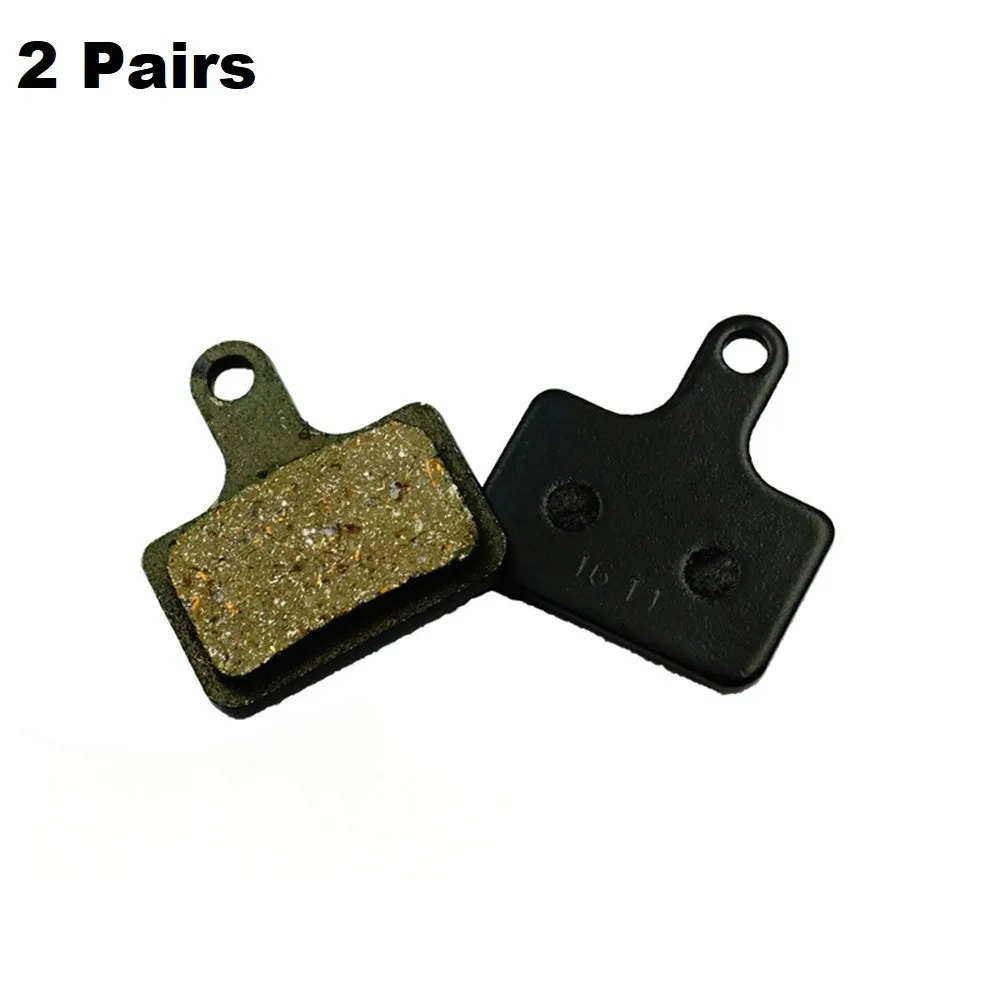 2 Pairs MTB Bike Semi Metal Resin Disc Brake Pads Spring For -Shimano  BR RS305 RS505 RS805 Quieter Shorter When Braking