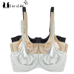 Mierside 3Pieces/lot Plus Size Women Underwear No-padded Breathable Female Intimates Underwire Bralette White/Beige/Black