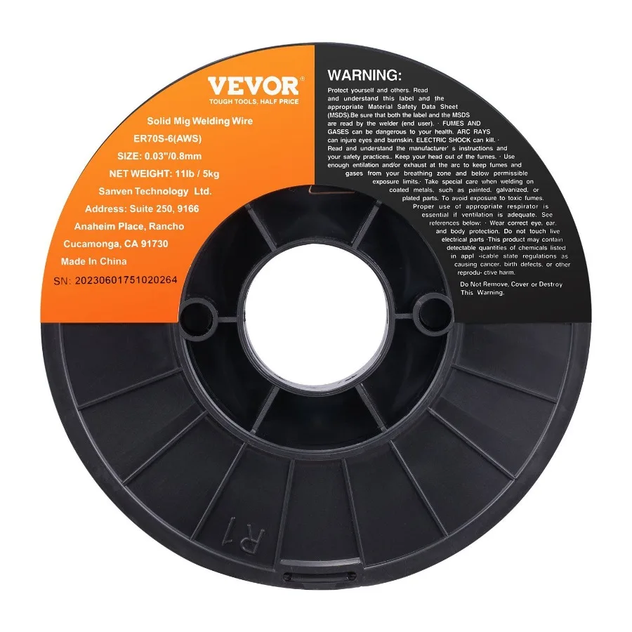 

Solid MIG Welding Wire ER70S6 0.03inch 11LBS Mild Steel MIG Welding Wire