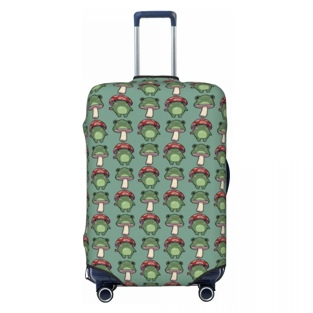 Mushroom Frog Suitcase Cover Animal Cartoon Frogs Aesthetic Vacation Cruise Trip Useful Luggage Supplies Protection