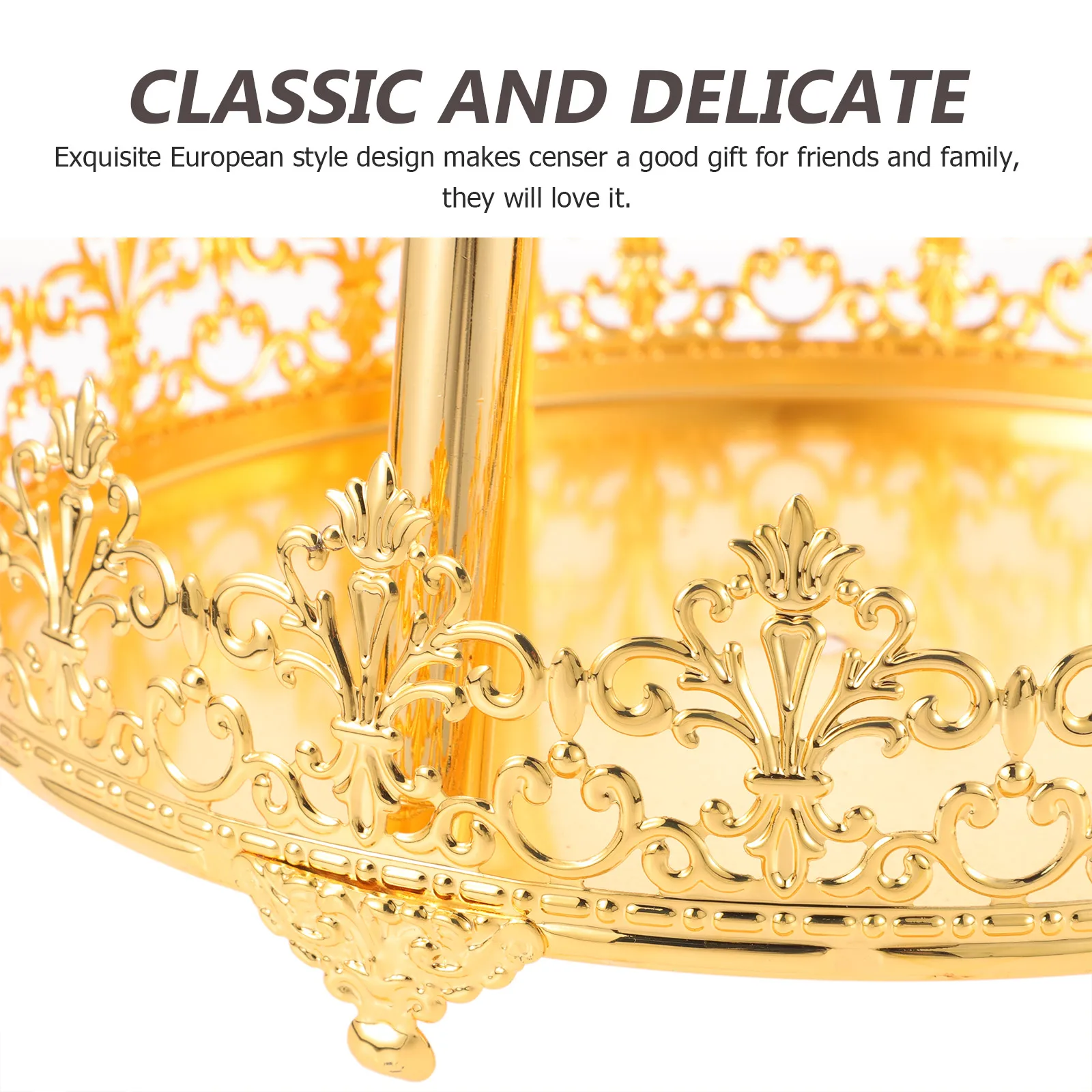 

1 Pcs Exquisite Retro Zinc Alloy Incense Burner European Style Incense Holder Desktop Ornament
