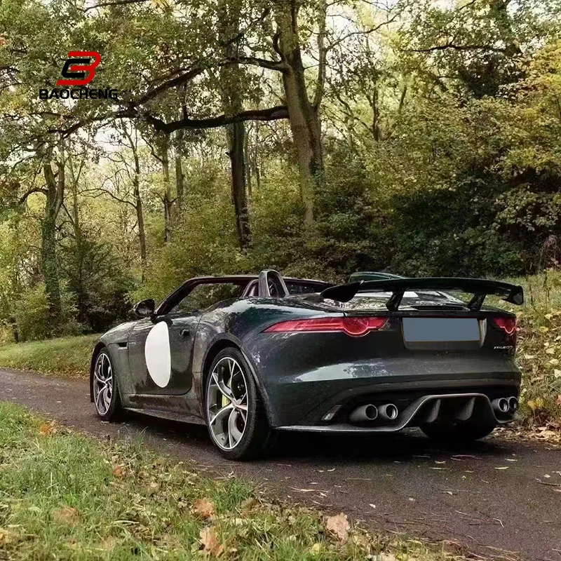 Real Carbon Fiber for jaguar F-TYPE Rear Diffuser Lip Bumper  2013-2016  Body Kit Auto Parts Accessories