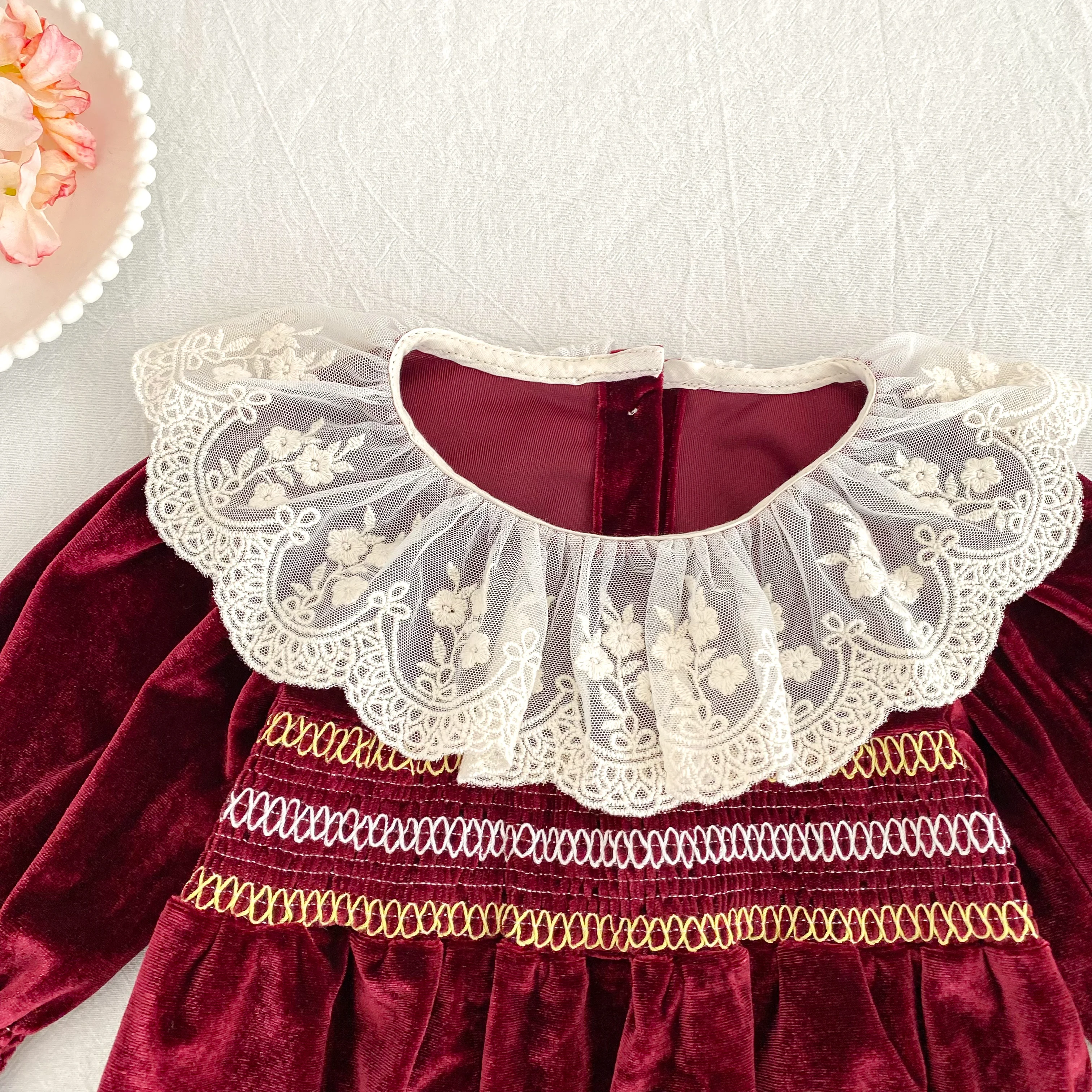 2026 Neu 0-24M Weihnachten Kleinkind Mädchen Roter Spitzen-Strampler Langärmeliger Baby-Mädchen-Jumpsuit Kinder Frühlingskleidung – Detail 7