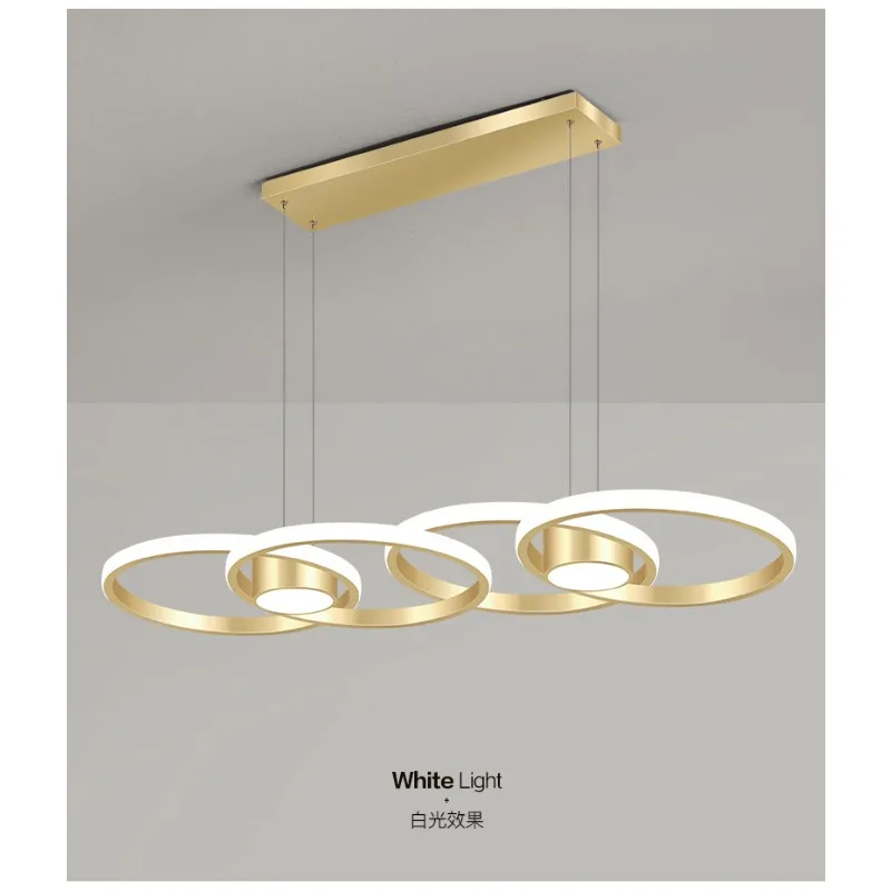 Modern Minimalist Aluminum Circular Chandelier for Dining Table Bar Counter Bedroom Living Room
