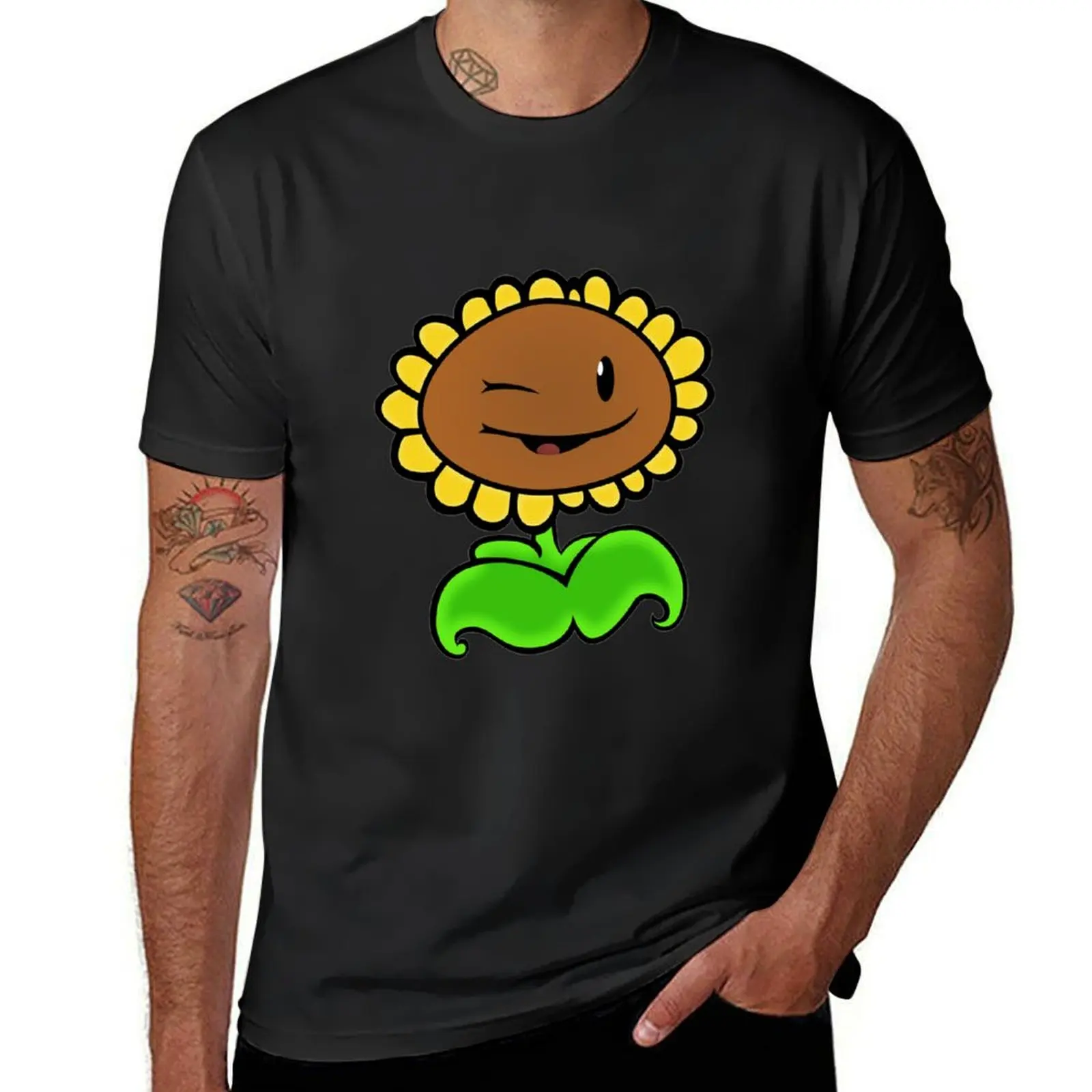 

Sunflower PVZ T-Shirt tees anime clothes oversized animal prinfor boys men workout shirt
