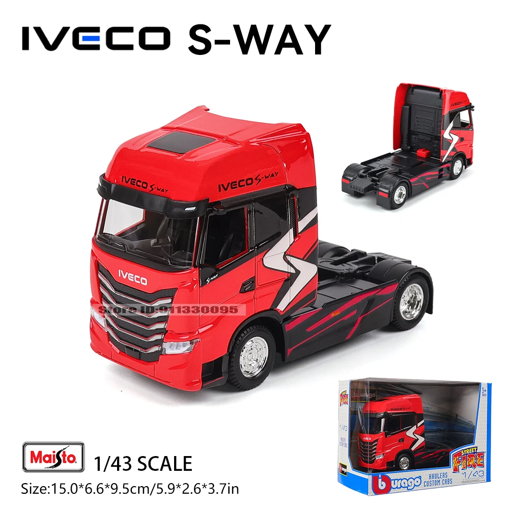 

Bburago 1:43, lveco S-Way, транспортный автомобиль, передняя часть Scania 770 S, модель модели автомобиля, модель автомобиля из сплава, игрушка, мужская коллекция, подарок