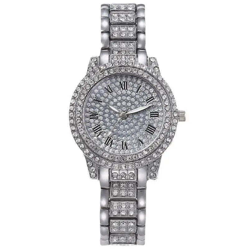 Luxury Women Watch with Full Diamond Elegant Brand Quartz Steel Bracelet Watches Ladies Zircon Crystal Fashion Wristwatch Clock