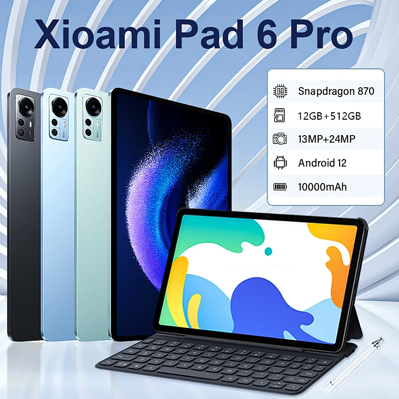 

2024 Original Pad 6 Pro Android 12 Tablet PC 11 Inch Snapdragon 870 12GB 512GB Tablette 120Hz 4K Screen 10000mAh Tab 5G WIFI Pad