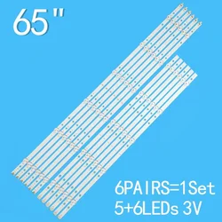 LED strip For Philips 65PUS6504/12 65PUS6554/12 65PUS6754 65PUS7304/12 65PUS7354/12 LB65065 V1_00 LB65065 V0_00 996592000939