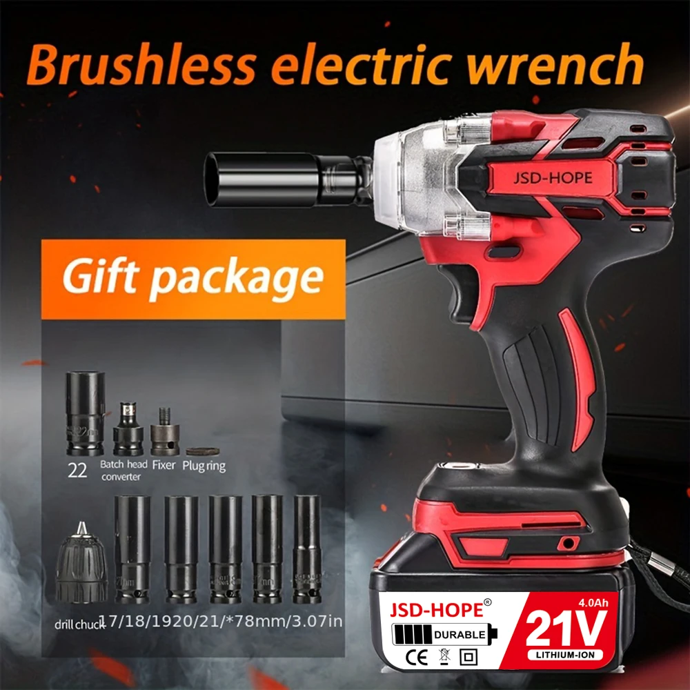 Brushless electric wrench High torque lithium electric wind gun rack impact panel wrench sleeve complete auto repair