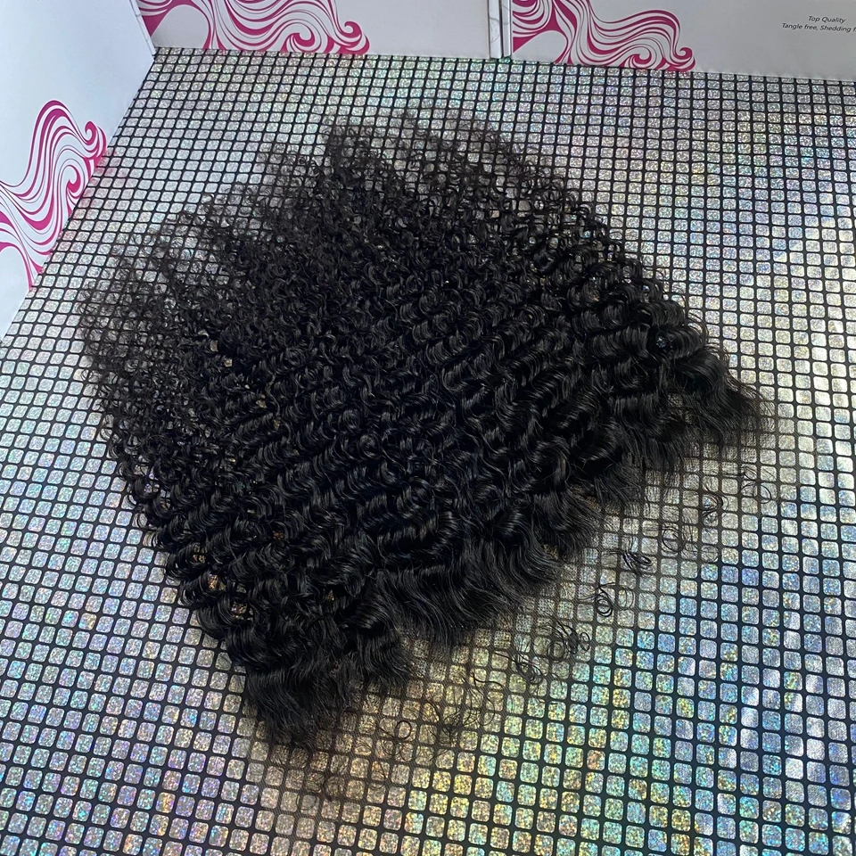 Curly Real HD 13x6 13x4 Lace Frontal Melt Skins Curly Edges Baby Hair Pre Plucked 7X76x6 Swiss Full Closure Only Remy Human Hair