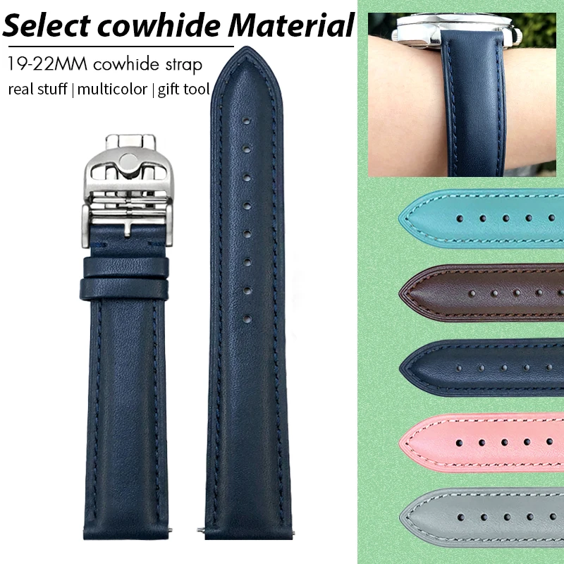 

19mm 20mm 21mm 22mm Quick Release Cowhide Leather Watch Strap for IWC Mark XVIII PORTUGIESER PILOT'S Watches PORTOFINO Watchband