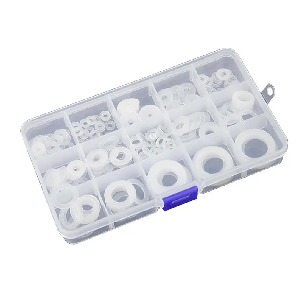

Multi Size White Nylon Washer Flat Gasket O Ring Assortment Set for Professional Plumbing Repair