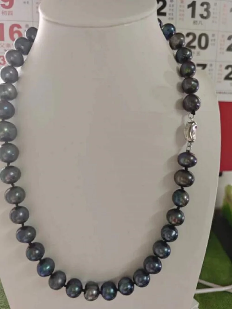 AAA LUSTER 12-13mm Natural Tahitian Black Pearl Necklace with 19