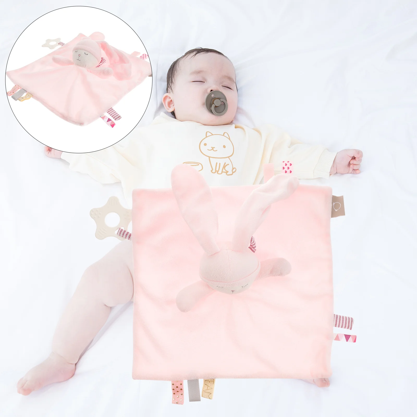 Newborn Baby Teething Soothing Towel Toy Rabbit Plush Towel Toy newborn plush towel newborn plush bunny towel