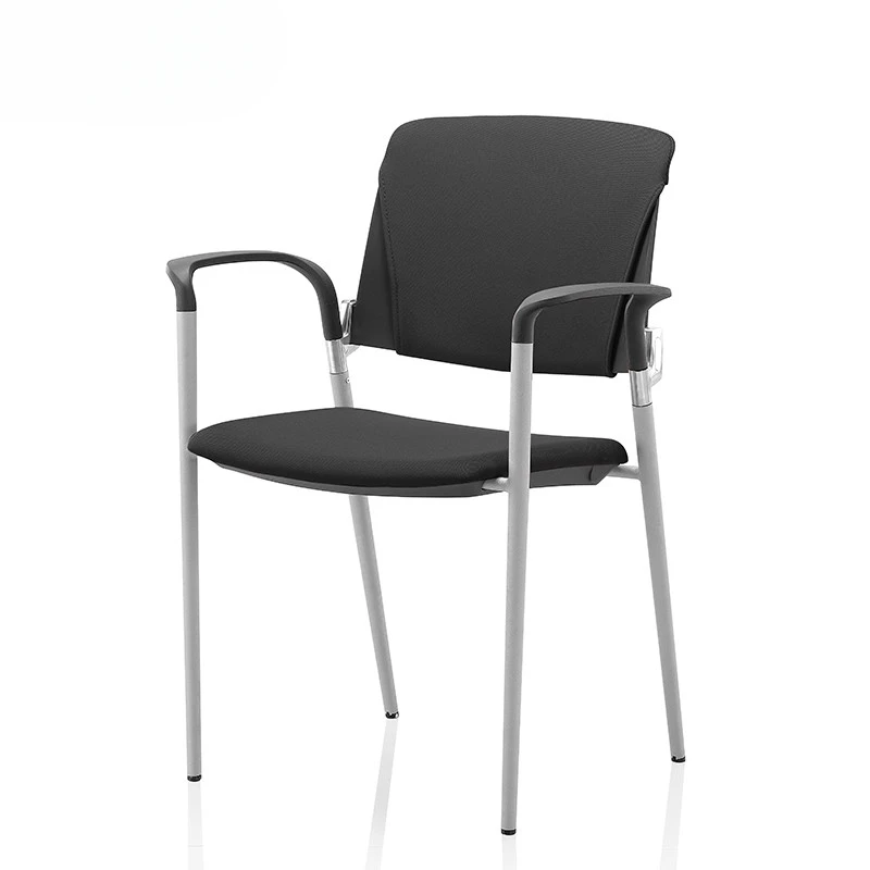 Folding plastic steel training chair with armrests Conference chair Flap sketch Black stacked meeting Continuous