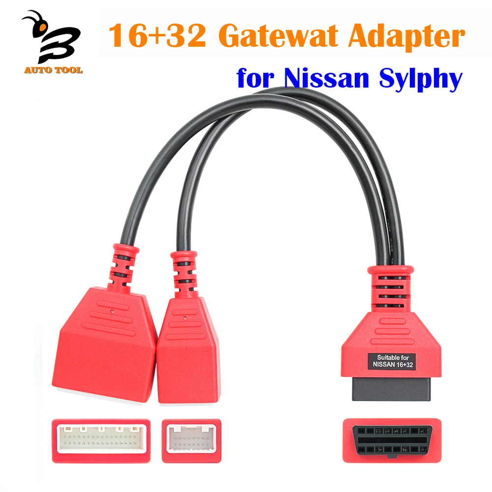 16+32 Gateway Adapter for Nissan Sylphy 16pin Cable Adding Key No Need Password Work with Autel IM508 IM608 Lonsdor K518SE