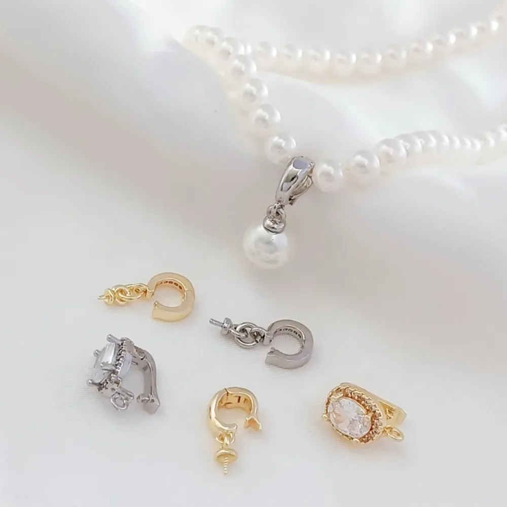 

14K Gold-plated Micro-inlaid Zircon Sheep's Eye Detachable Universal Buckle Diy Pearl Pendant