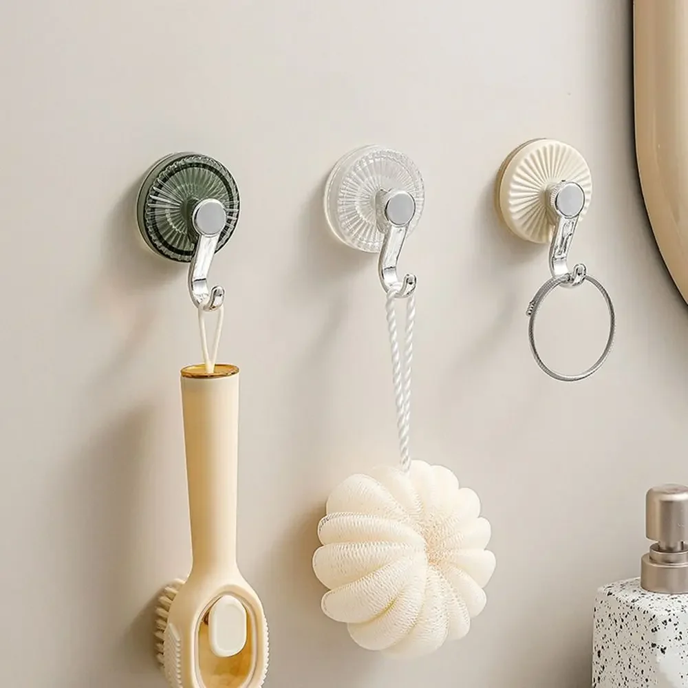 

5Pcs Creative Plastic Suction Cup Hook Transparent Punch Free Door Sticky Hooks Reusable Traceless Wall Hooks Kitchen