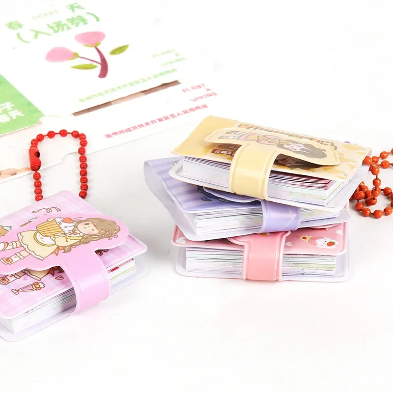 44 fogli Mini Planner Notebook Kawaii Color Page Diary Notepad Cute Key Chain Portable Journal Planner School forniture per ufficio