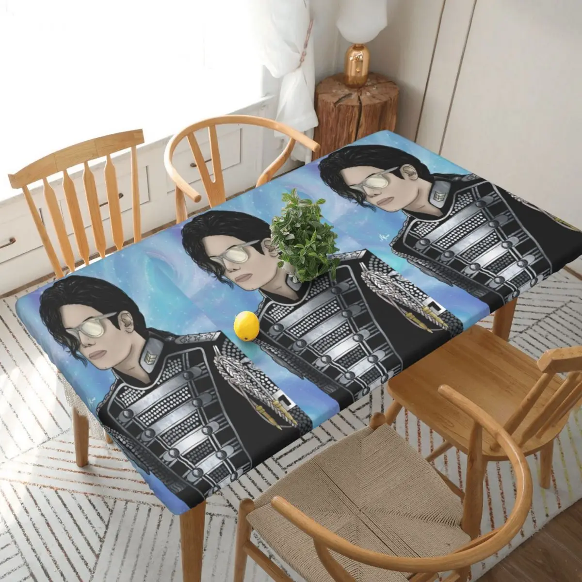 Michael Jackson Musicians Singers Dancers Custom Rectangular Tablecloth Waterproof Table Cover for Dining Events Table Cloth
