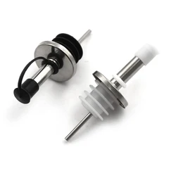 2024  Stainless Steel Oil Bottle Spout Pourer/Mouth With Stopper Flask Dry Red Wine Pot Bottle Cork Plug Olive Pourer Dispenser