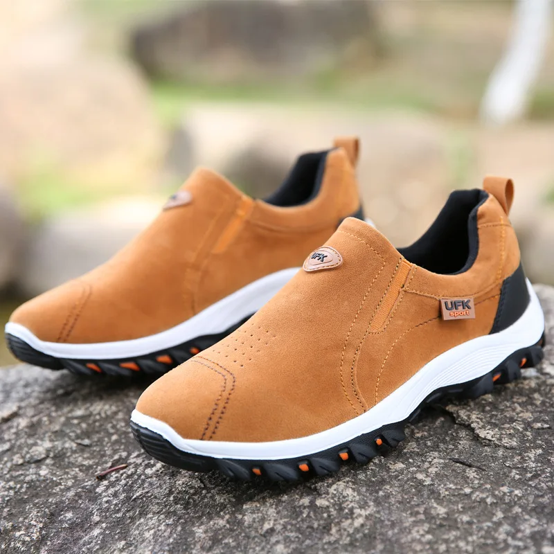 Nuevos zapatos informales, zapatillas de deporte para hombre, zapatos para caminar al aire libre, mocasines de otoño, calzado masculino de cuero de