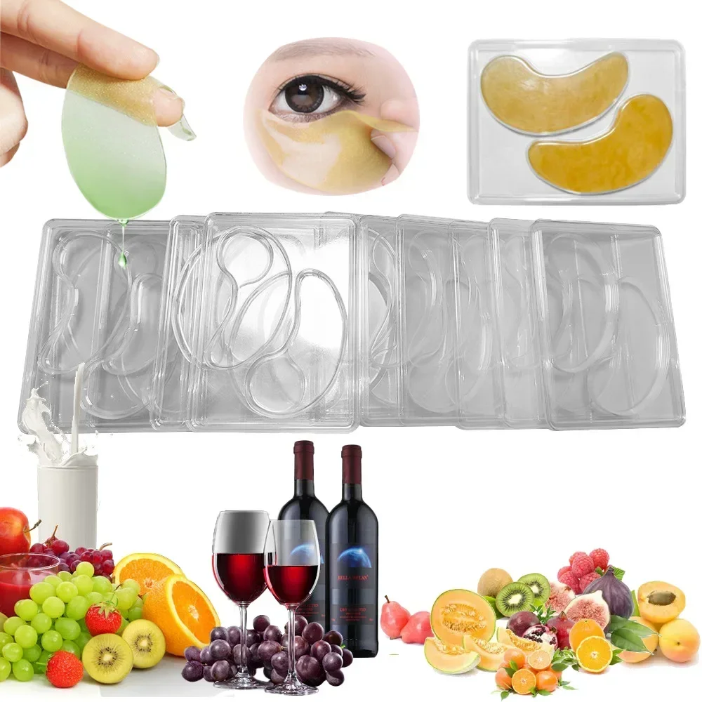 25pcs/lot Transparent DIY Eye Mask Mold for Fruit Vegetable Mask Natural Collagen Portable Reusable Eye Mask Patch Tray Plate