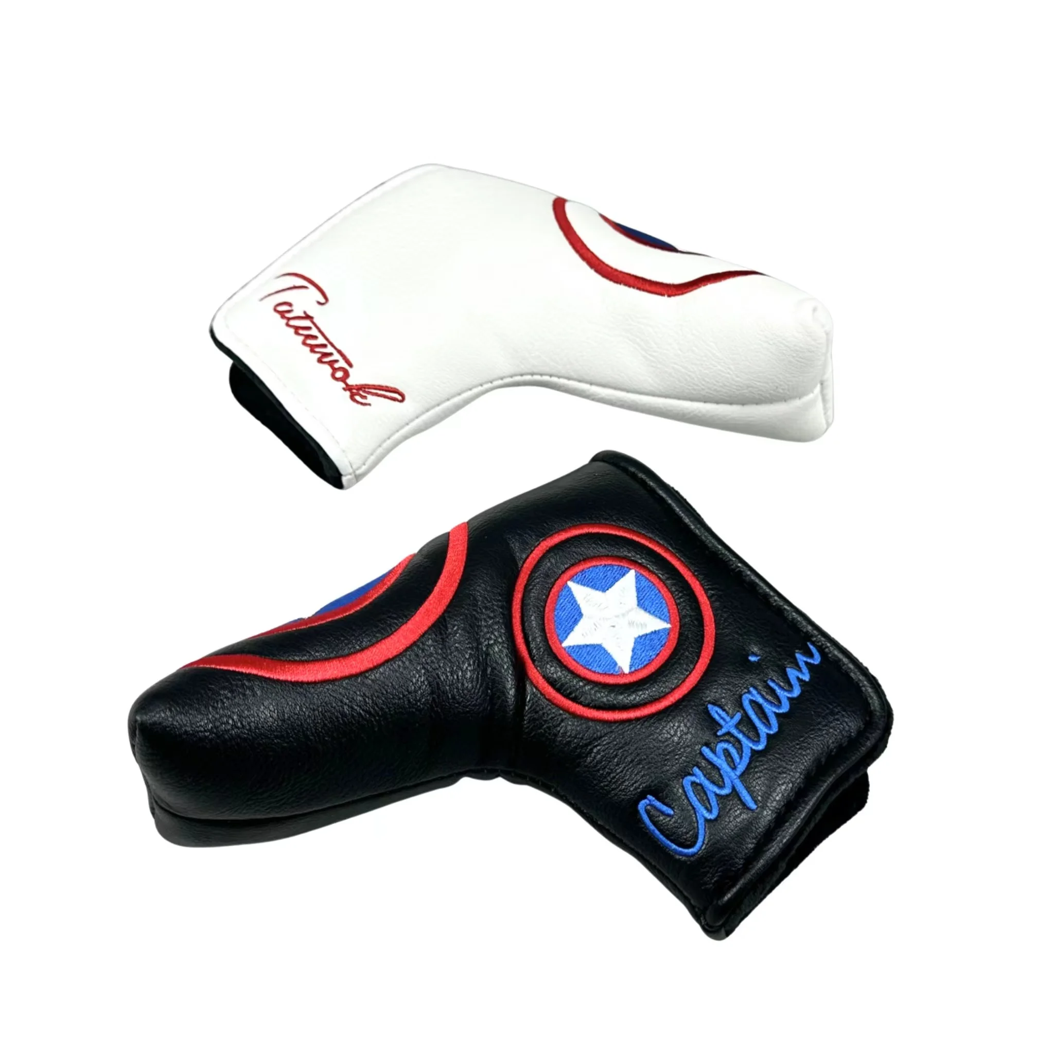 Golf five-pointed star Pattern Putter Cover PU Leather Golf Club Cover Blade Putter Cover Protector with Magnet Closure