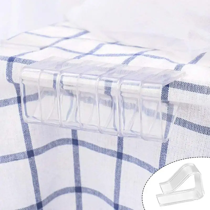 12pcs Tablecloth Clips Holders Transparent Holder Clips Windproof Table Cover Clamps For Restaurant Party Wedding Graduation