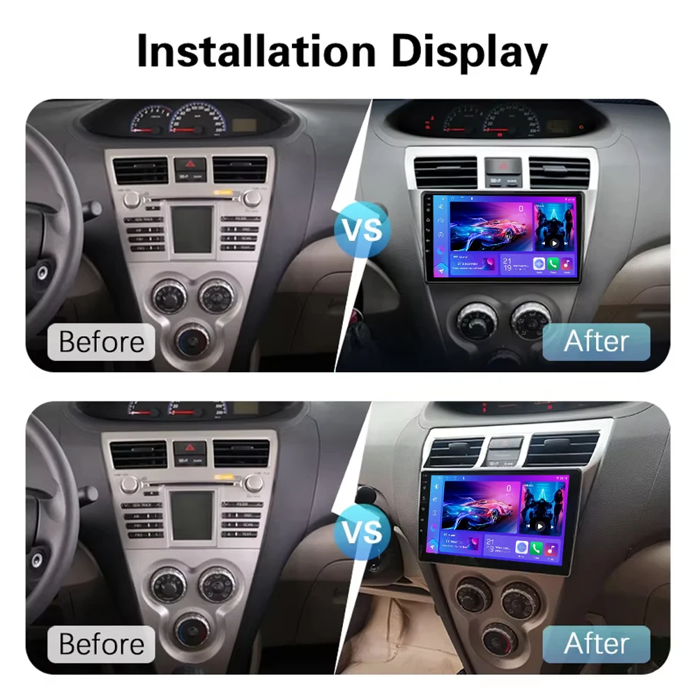 راديو السيارة لتويوتا فيوس يارس 2007 2008 2009 2010 2011 2012 اللاسلكية CarPlay أندرويد السيارات DSP سيارة الوسائط المتعددة لتحديد المواقع والملاحة 5G #3