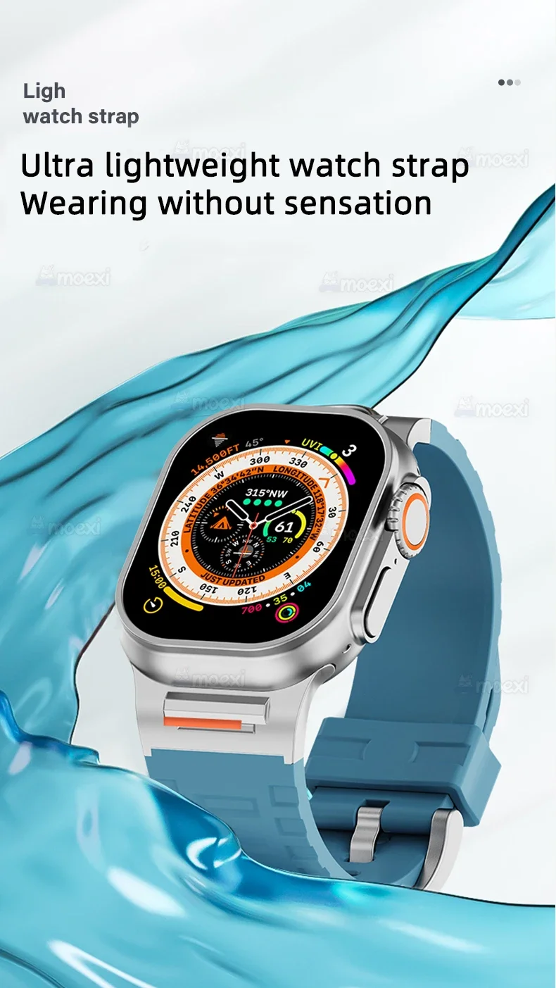 حزام سيليكون معدني لساعة HK10 Ultra 3 الذكية HK9 Pro Max Ultra 2 44 مم 45 مم 42 مم 38 مم 49 مم HK8 H12 Ultra DT8 Plus S9 SE Band #5